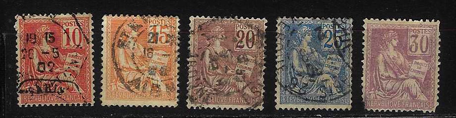 Známky Francie - Mi:91-95 -  kompletní série (r. 1900)
