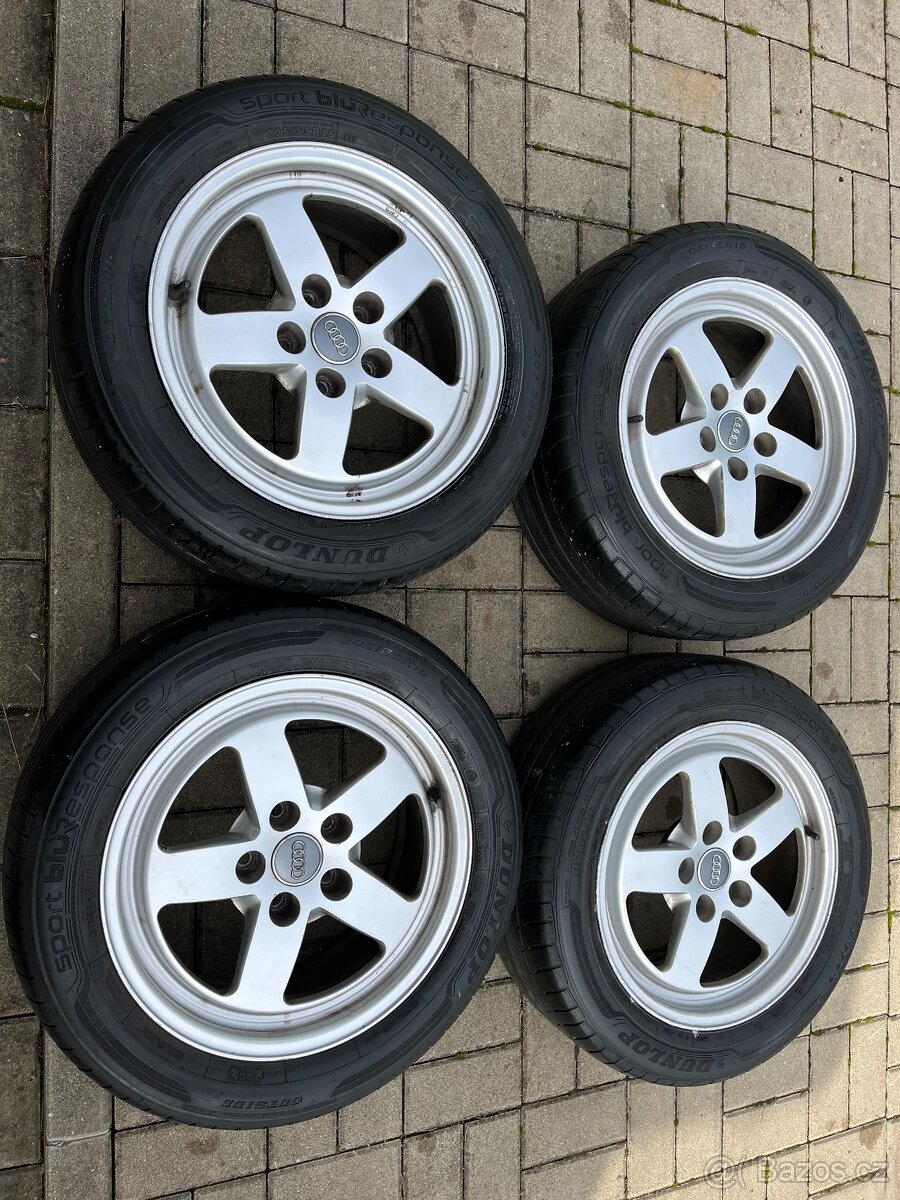 4x alu disky 5x112 R16, letní pneu 50%