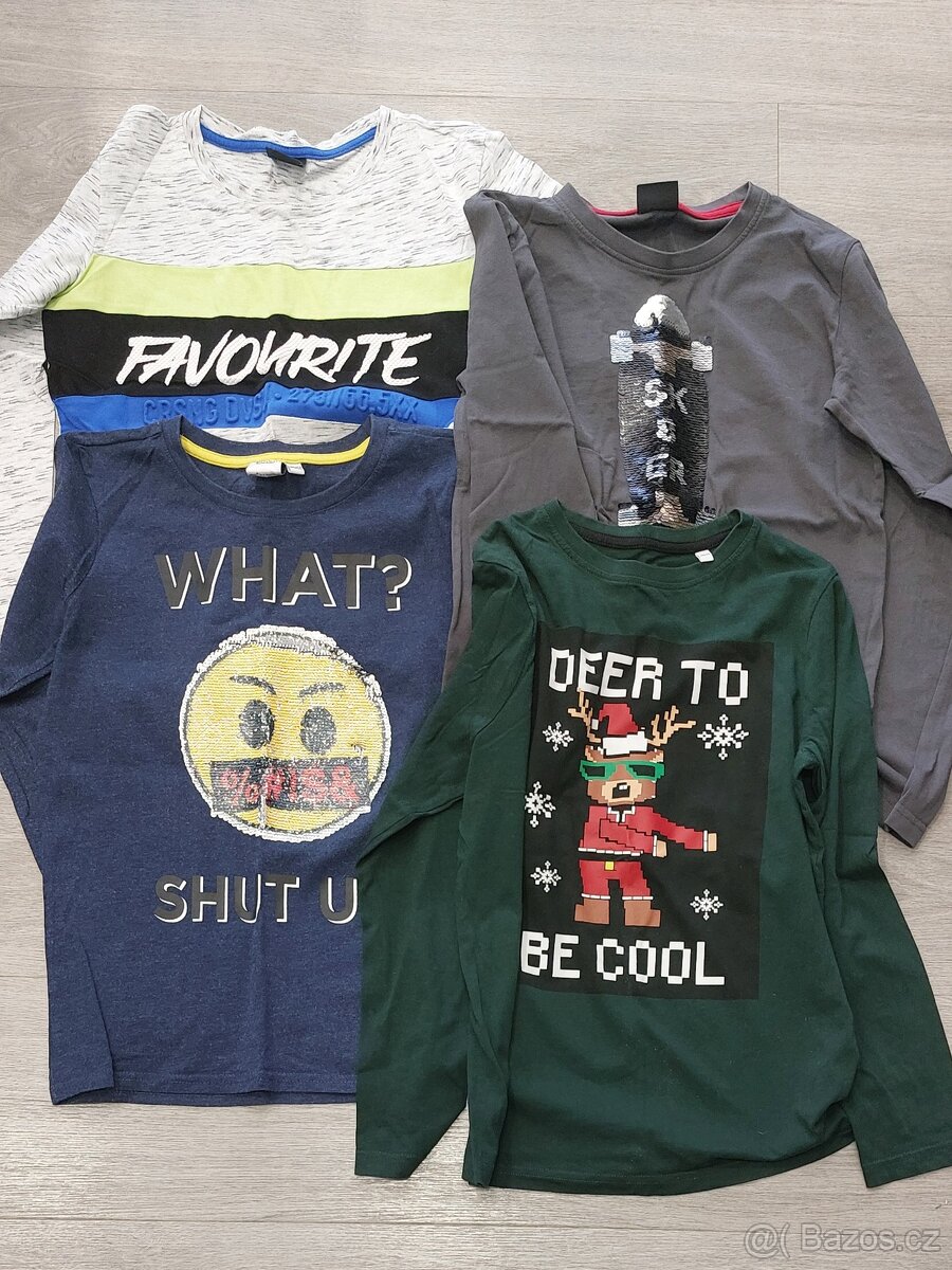 4x tričko s dlouhým rukávem vel. 146/152