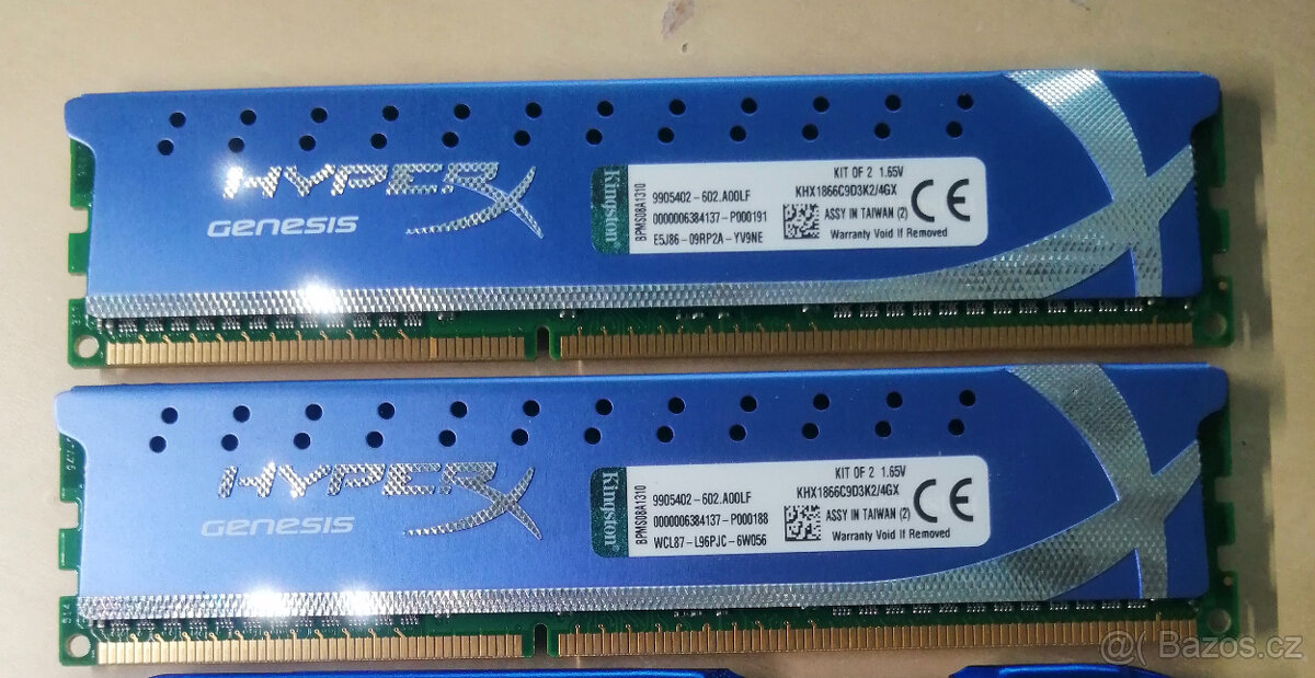 Paměti DDR3 - 4GB RAM (1866MHz), Kingston HyperX⭐