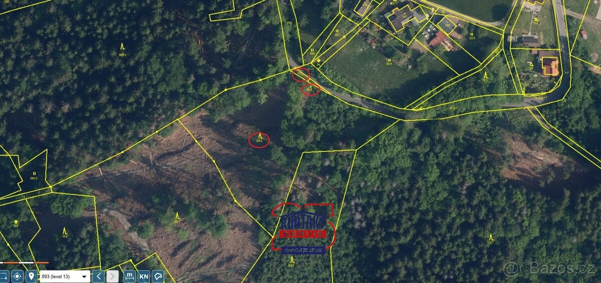 Lesní pozemky u obce Bzí, ev.č. VŠ-7530