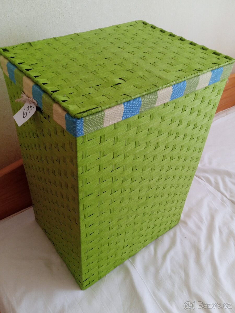 Koš na prádlo zelený h.34, š.44, v.65cm nový