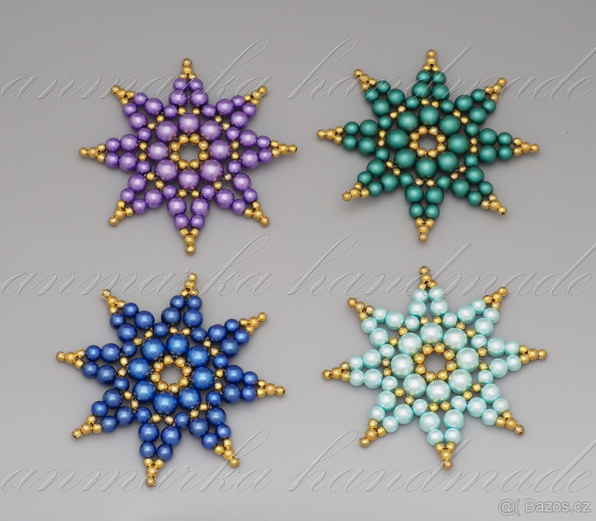 rukodělné korálkové hvězdičky velké