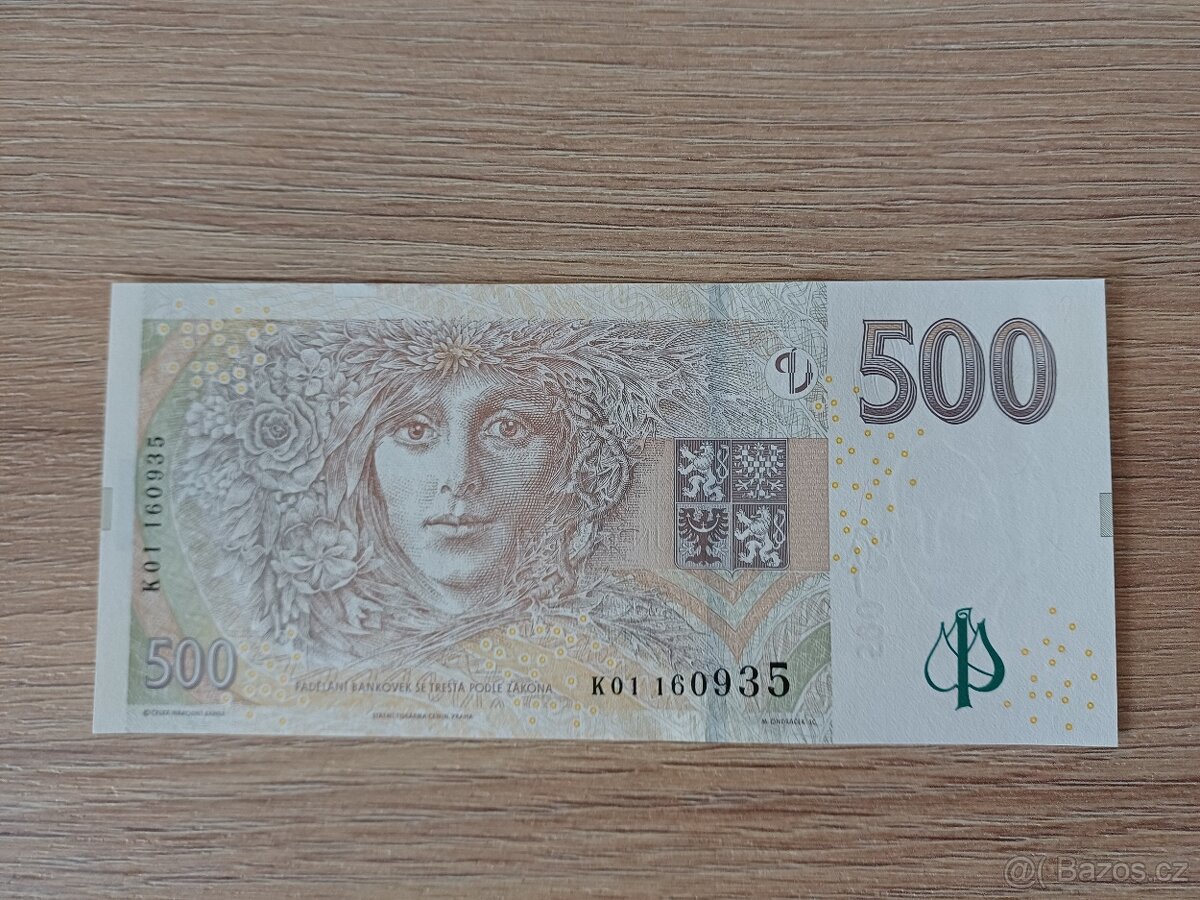 Bankovka 500Kč série K01