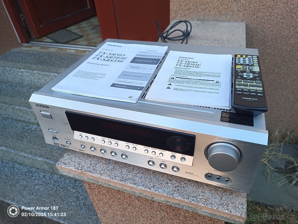 ONKYO TX-SR503E RECEIVER+CZ návod, dálka
