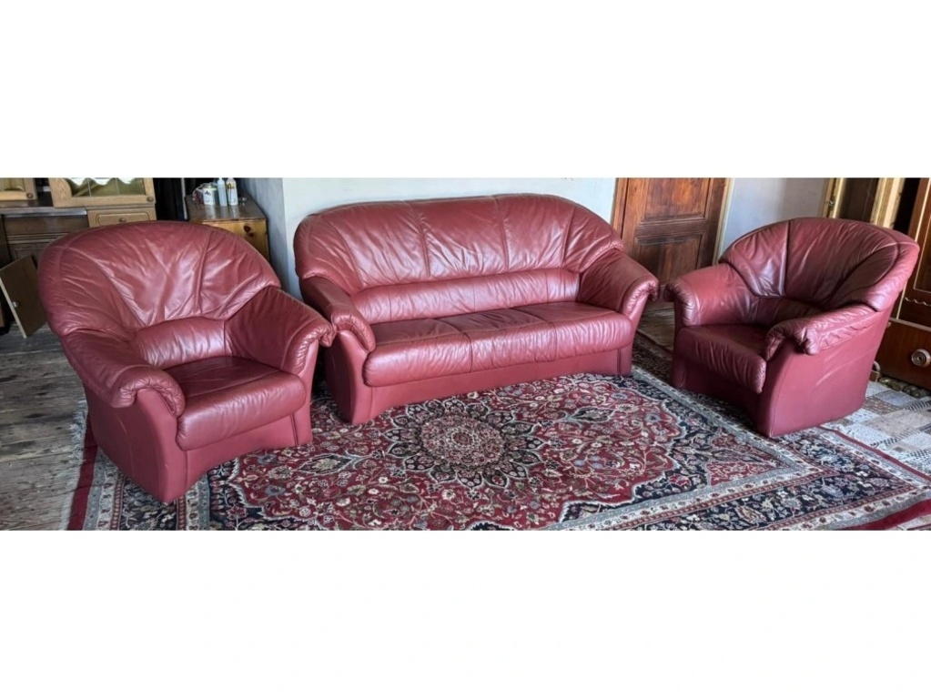 Kožená sedací souprava 3+1+1, 3127