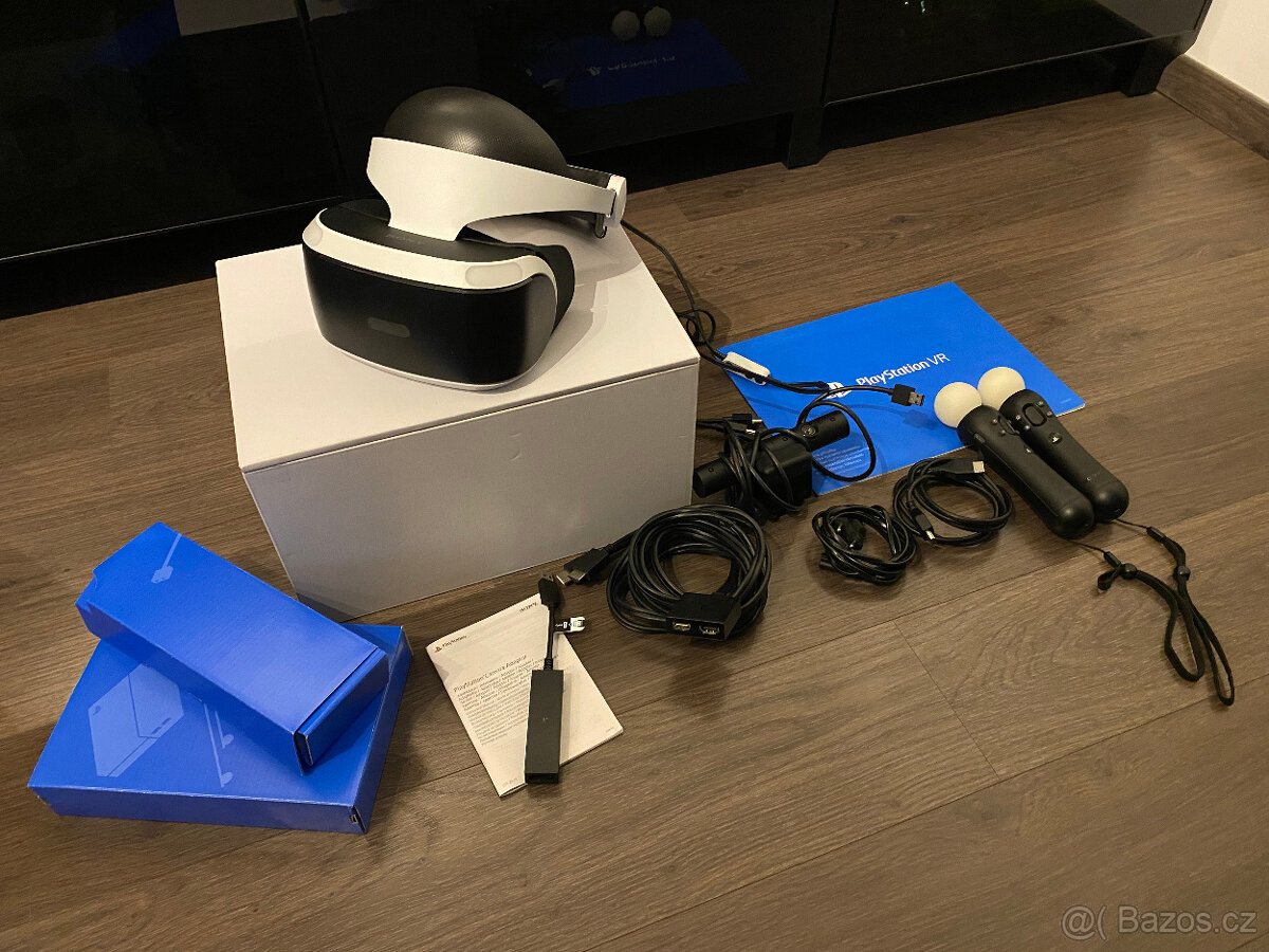 PS VR + kamera, 2x pohybový ovladač a redukce na PS5