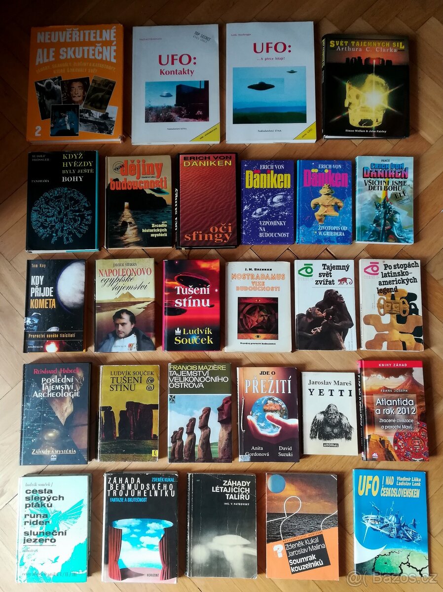 Sci fi knihy, záhady, Souček, Daniken, UFO a podobné