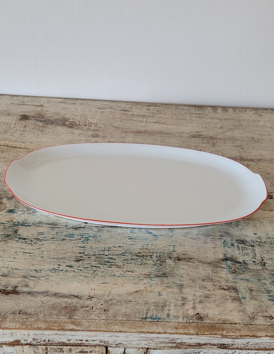 Velký vintage porcelánový talíř na hlavní chod, dezerty