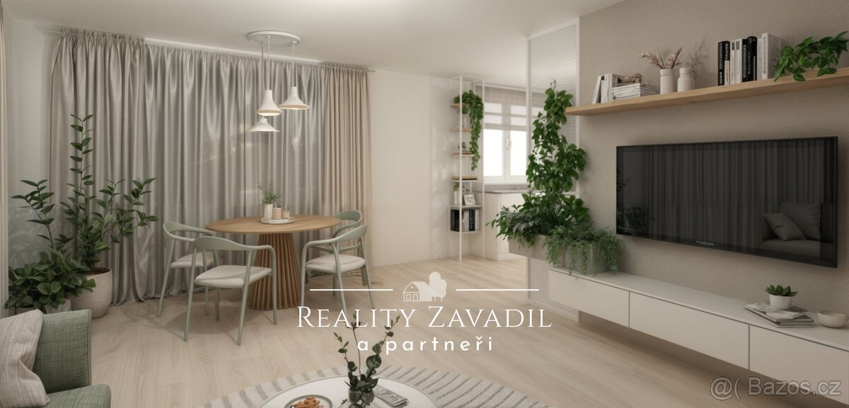Prodej bytu 2+1 s garáží a zahradou, Platěnice, Moravany