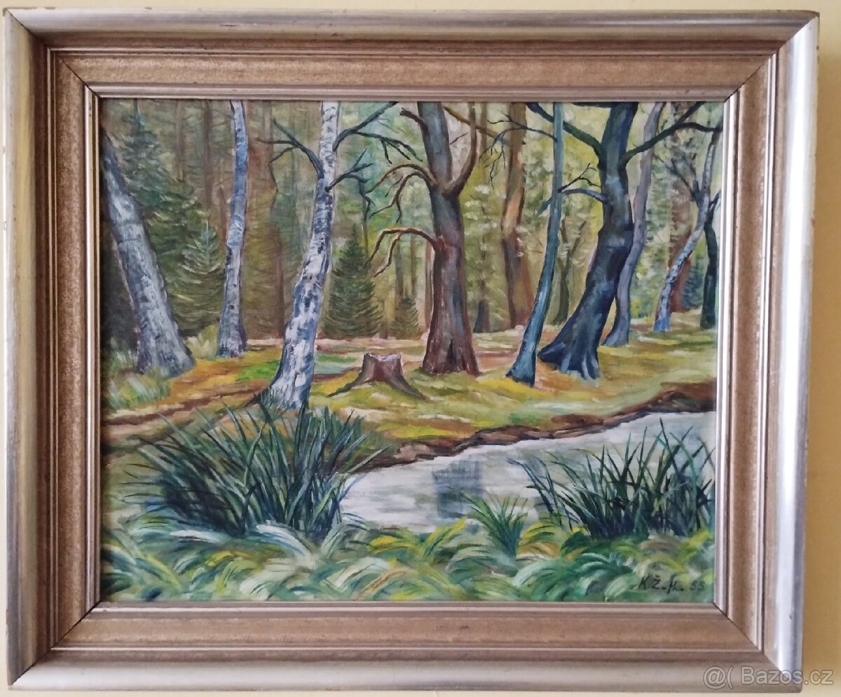 K. Žofka - krajina Karlovo údolí Šluknov 1955