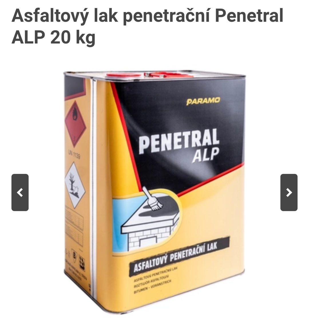penetrace asfaltová Paramo 20kg