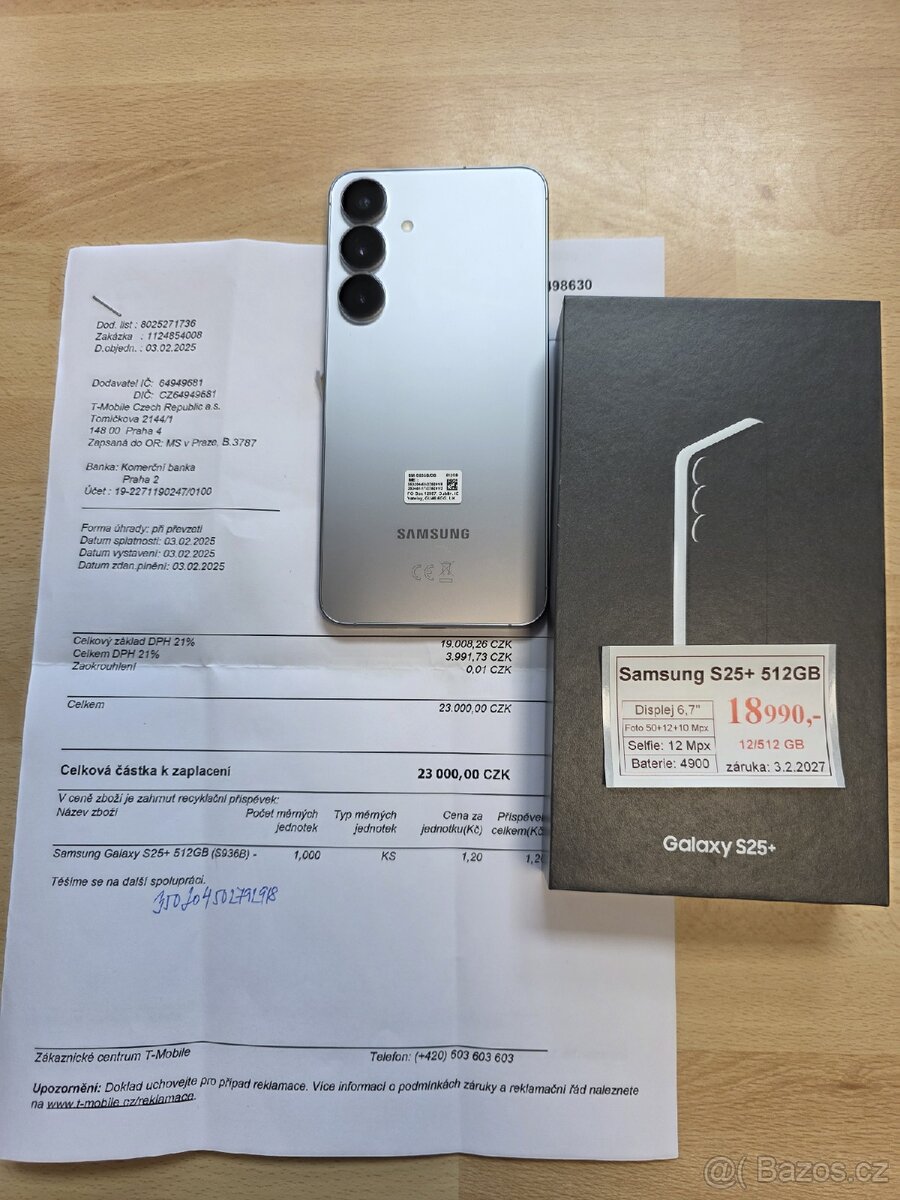 Samsung S25+ 256GB záruka 3.2.2027 O2