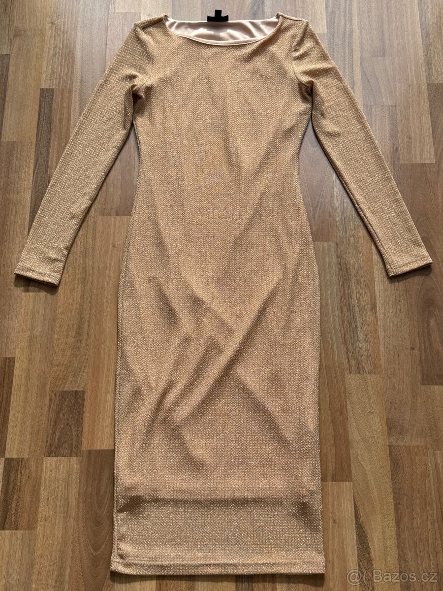 Společenské šaty ze zlatou nitkou, vel.S