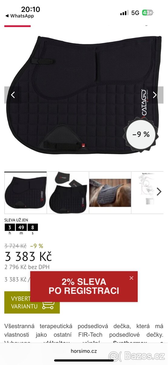 Podsedlová dečka catago