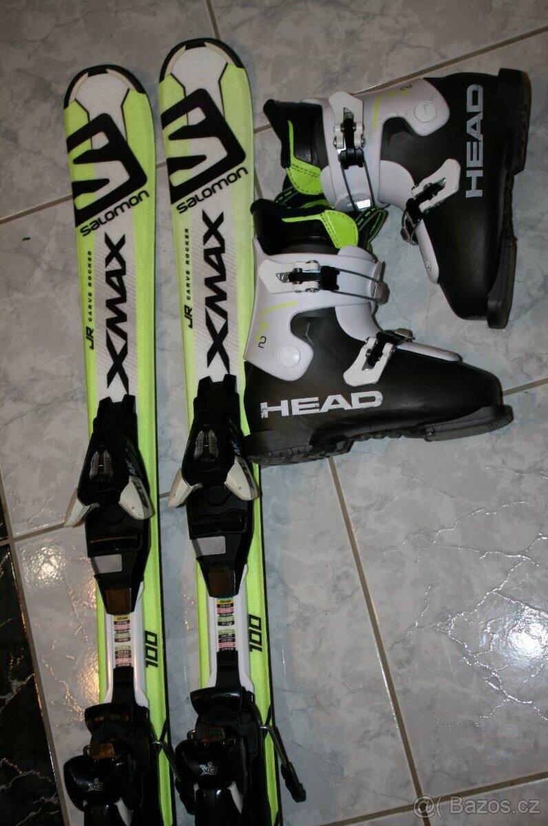 lyže salomon Xmax 100 cm , lyžaky Head