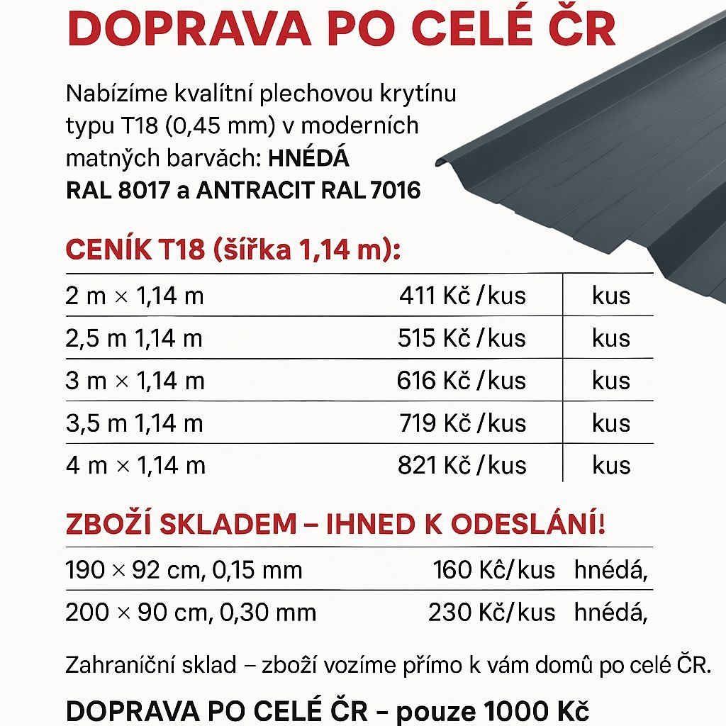 Traoezový plech skladom-JIHLAVA