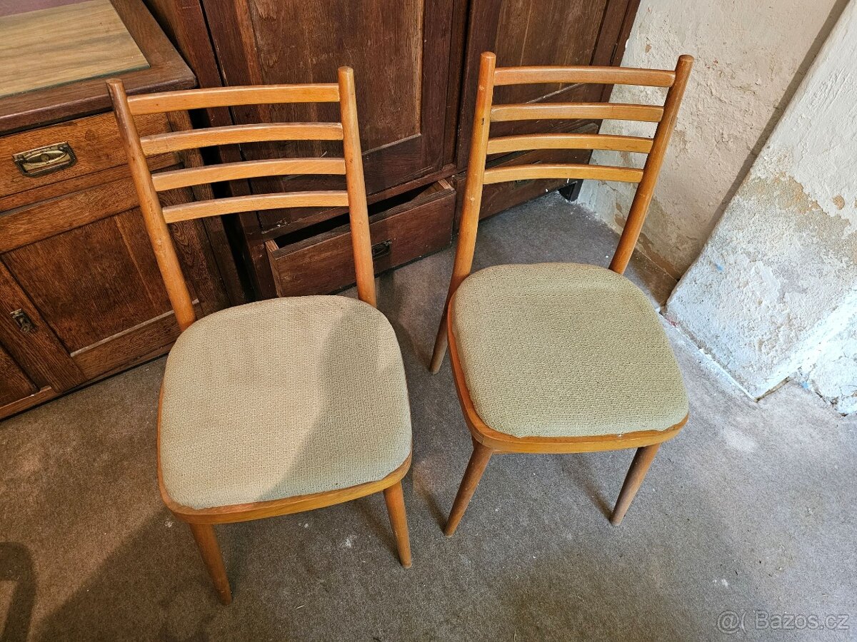 Retro židle – 50. - 60. léta, bukové dřevo