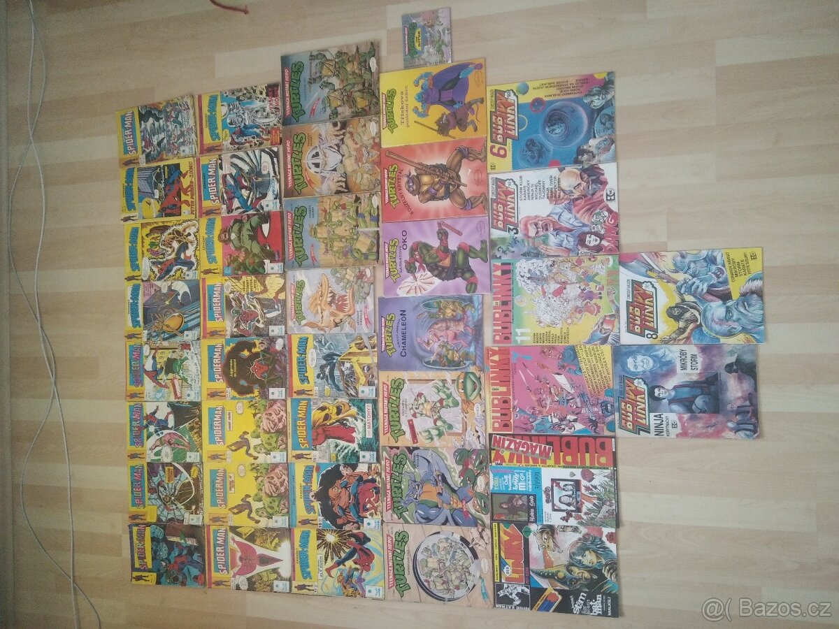 Komiksy Spiderman,Želvy Ninja a Bublinky