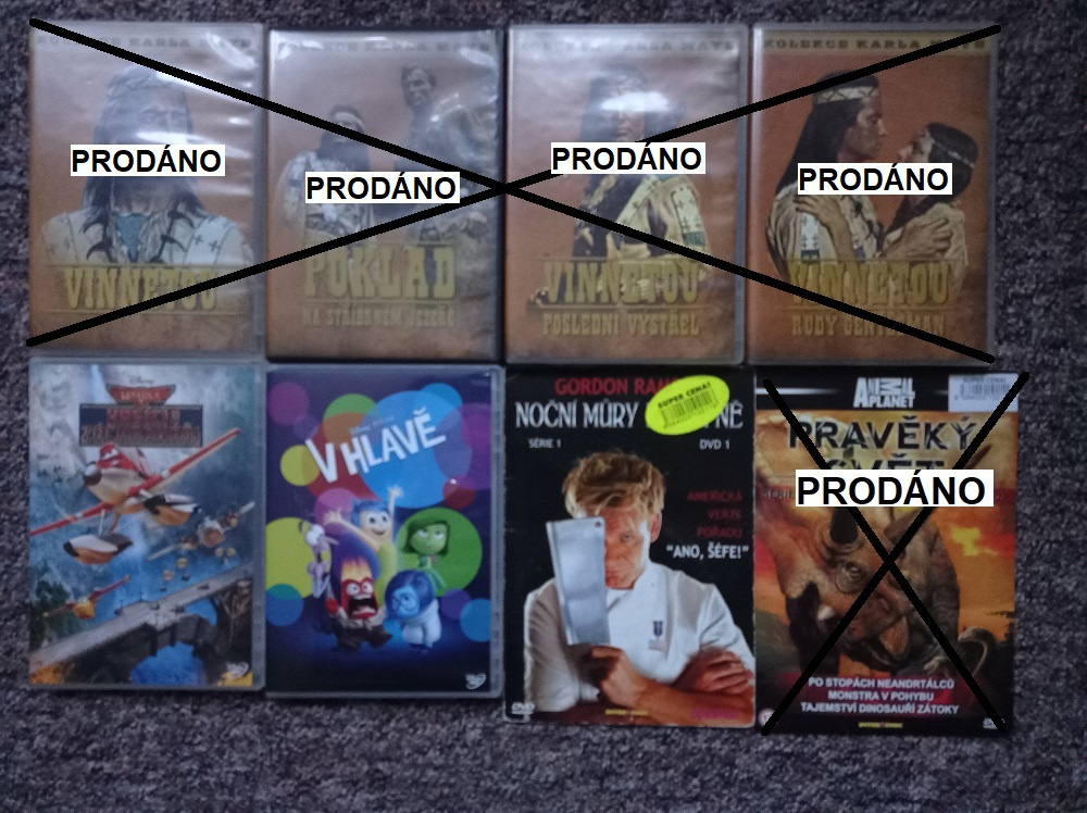 DVD pohádky - Letadla, V hlavě; vaření - G.Ramsay