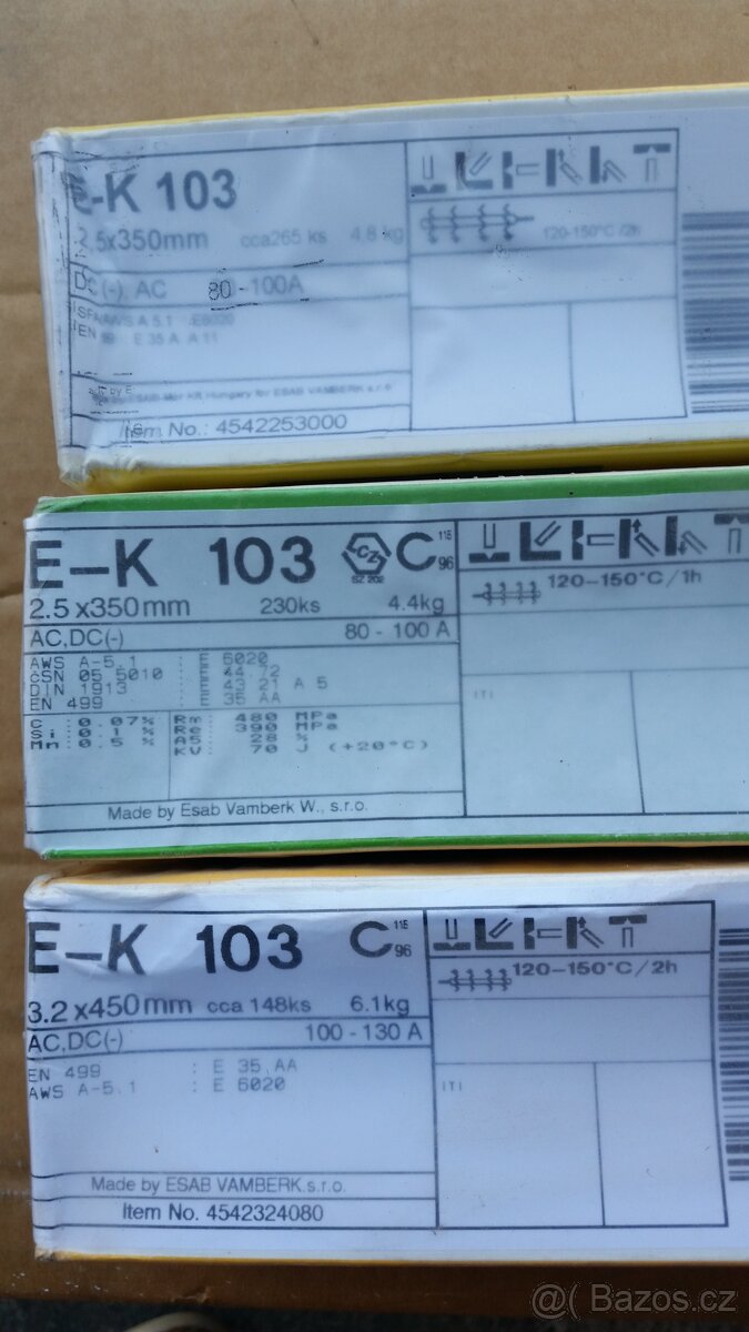 Svařovací elektrody včetně příslušnství