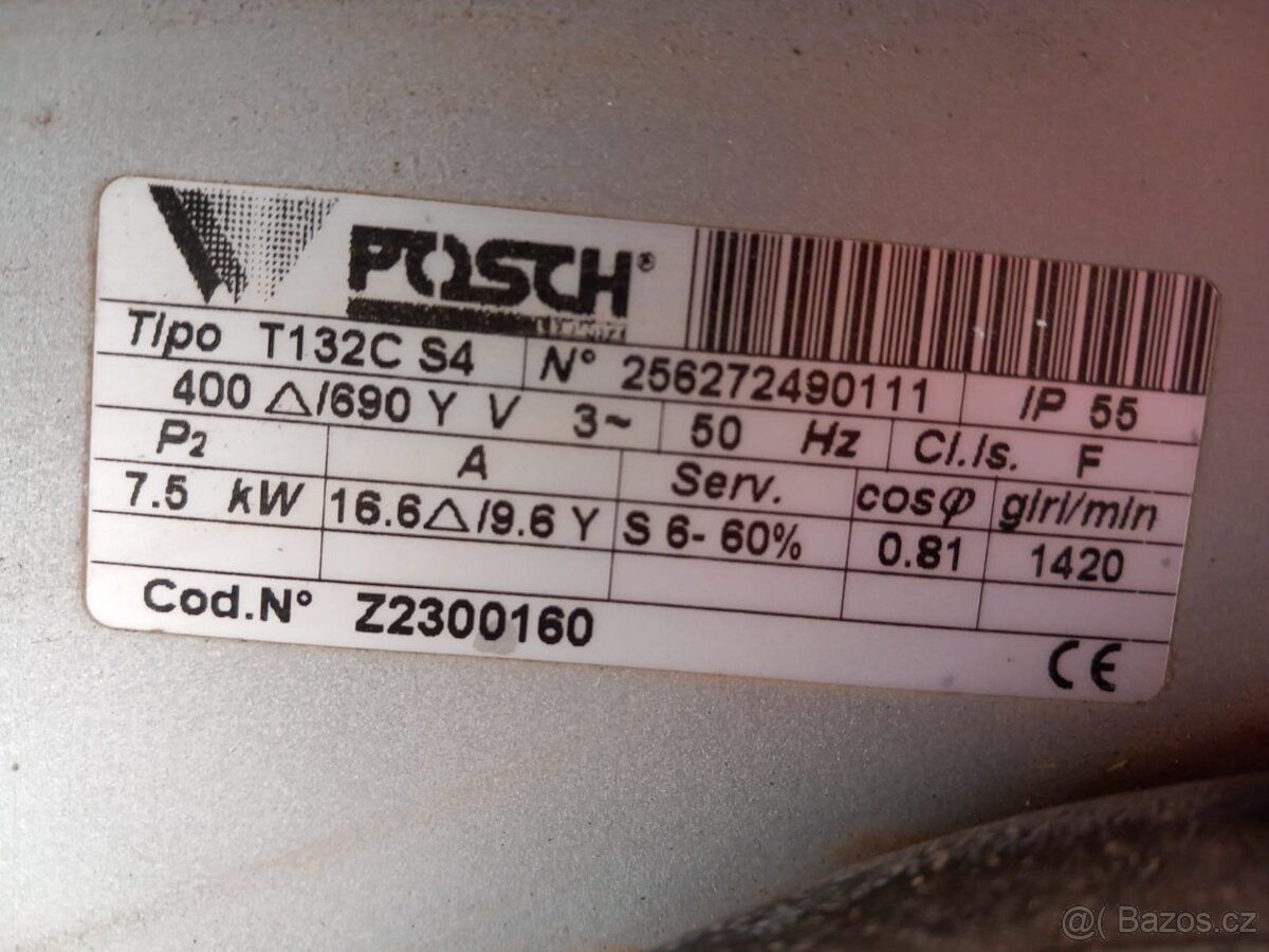 Drtič větví Posch , elektrický , výkon 7,5kw