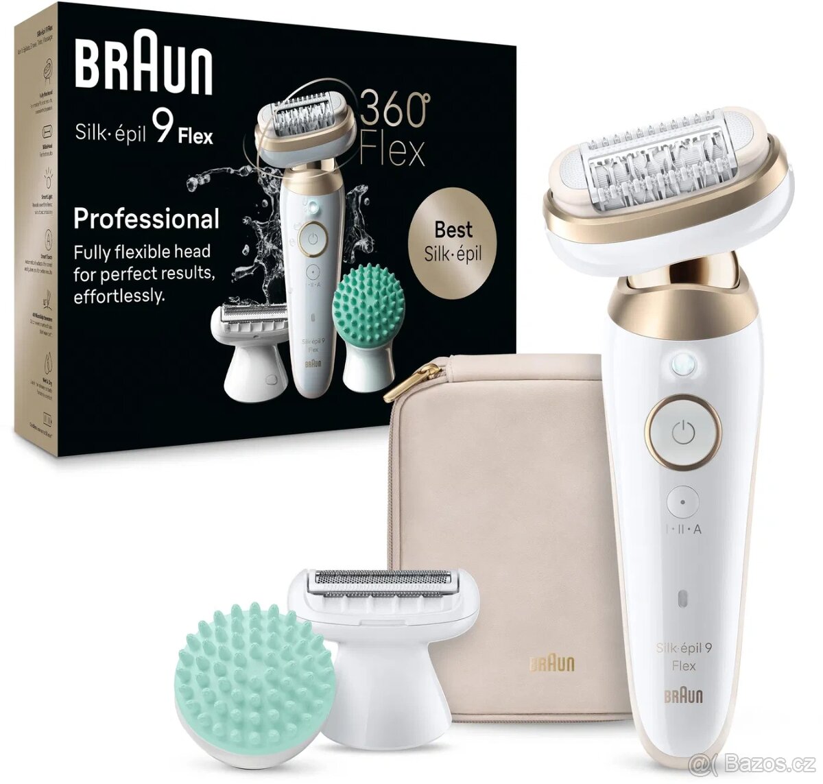 Braun Silk·épil 9 Flex 9-071 3D, Bílý/Zlatý