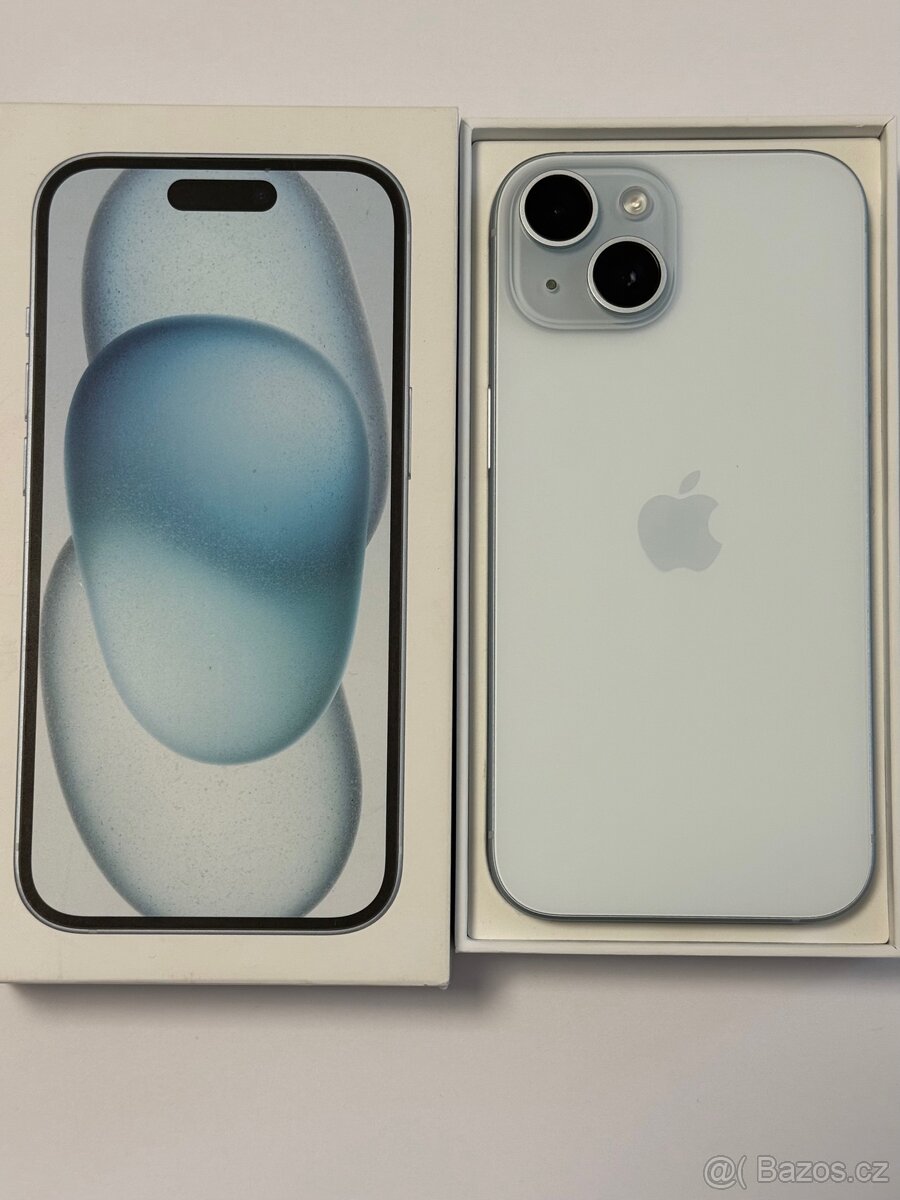iPhone 15 128 gb modrý, jako nový
