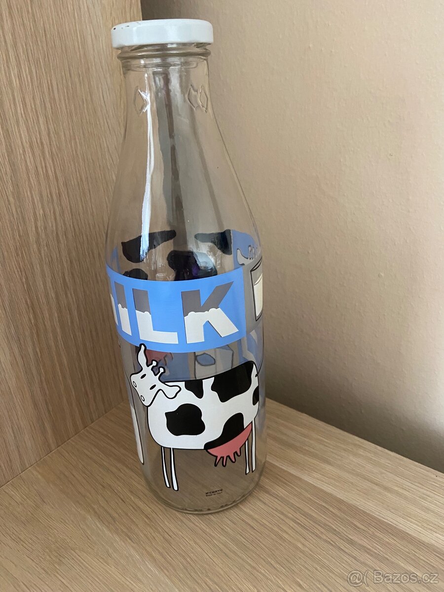 Skleněná láhev na mléko 1l