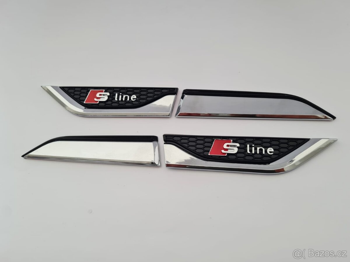 Bočné krídelká nálepky na blatník pre AUDI S-Line.