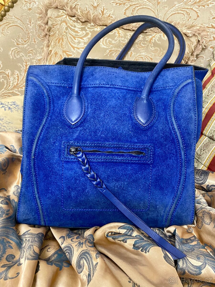 Kabelka Celine Electric Royal Blue Suede Phantom  Bag
