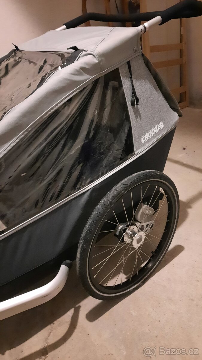 Vozík - kočárek za kolo pro 2 děti CROOZER