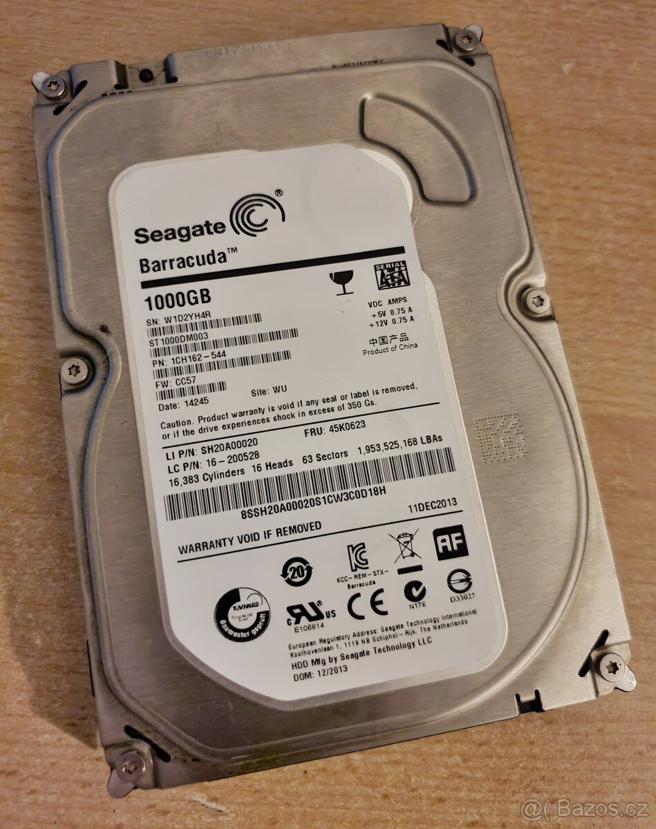 1TB HDD Sata do PC bez vadných sektorů.