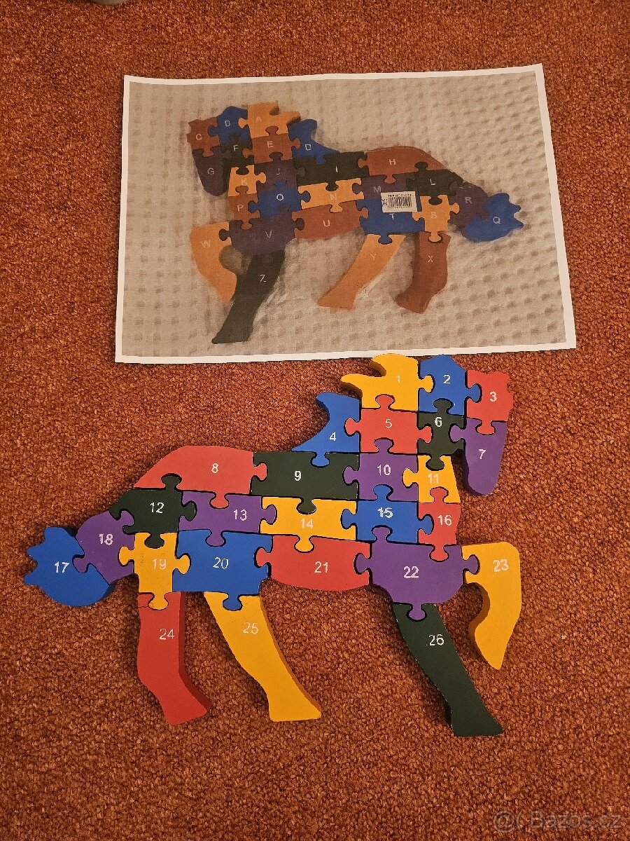 Dřevěný koník puzzle