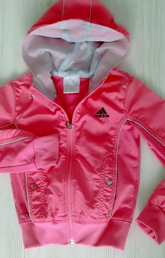 dívčí jarní růžová bunda Adidas vel. 128 (7-8 let)