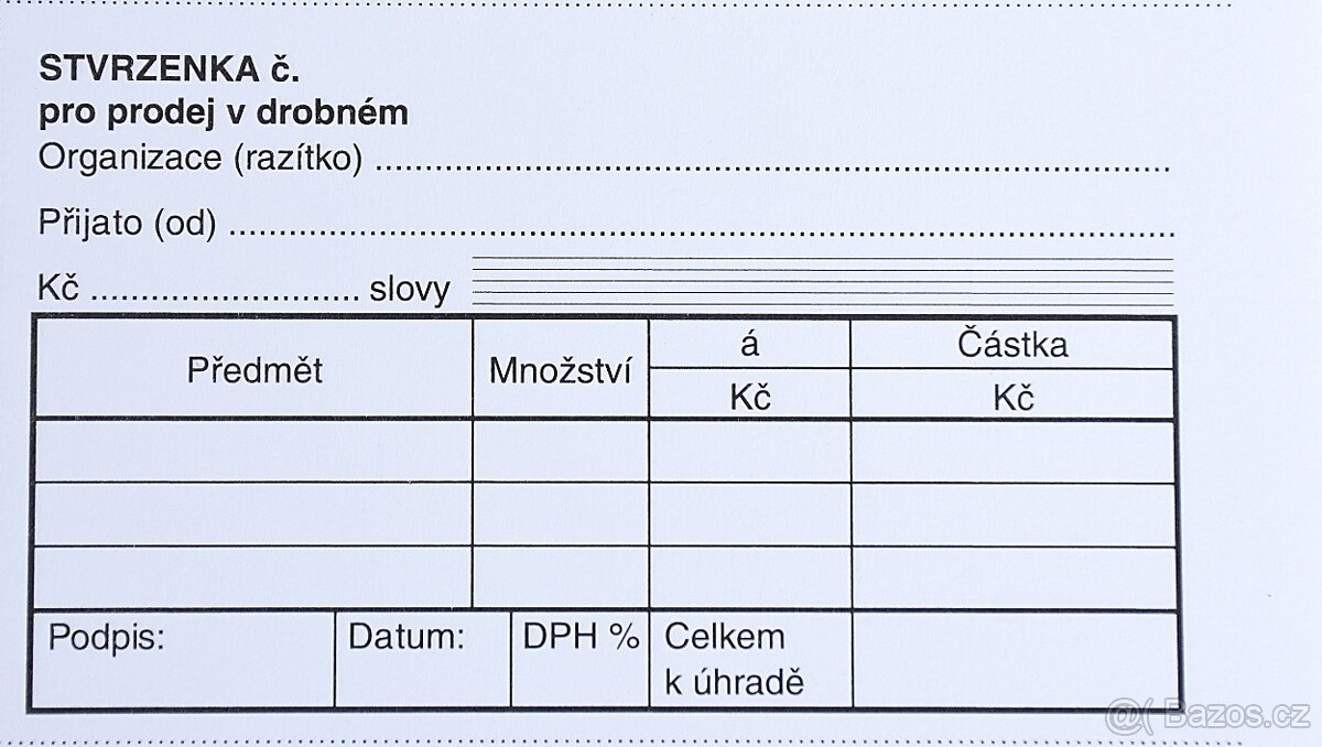 PRODEJNÍ STVRZENKY