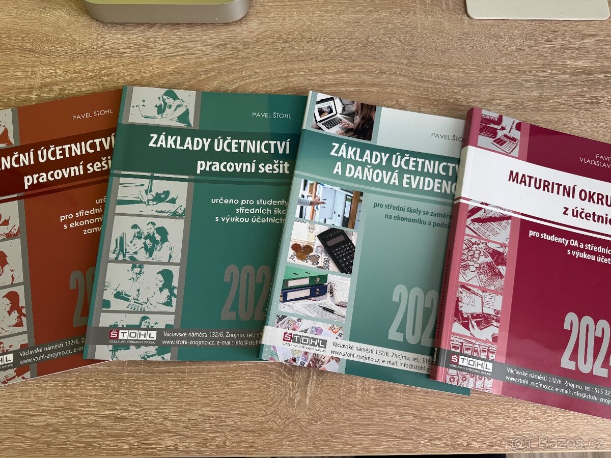 Učebnice a pracovní listy účetnictví ŠTOHL 4ks, nové