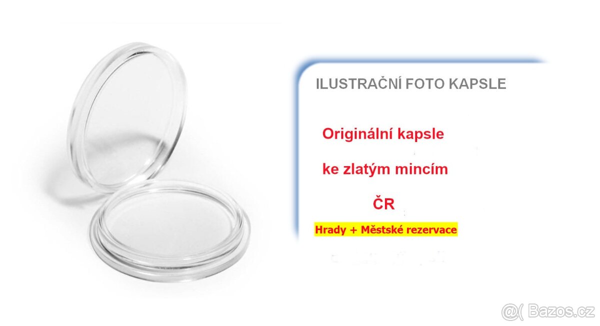 Originální kapsle na zlaté mince Hrady a Rezervace
