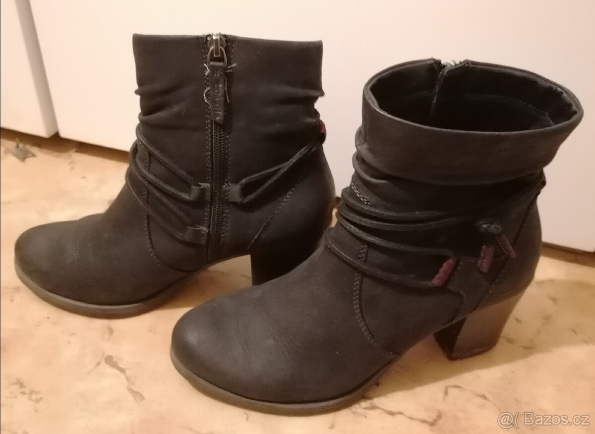 Kožené kotníkové kozačky zn. : Tamaris
