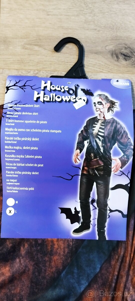 Halloween tričko pirátský skelet