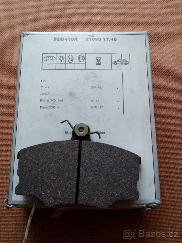 Brzdové destičky Lancia, Fiat