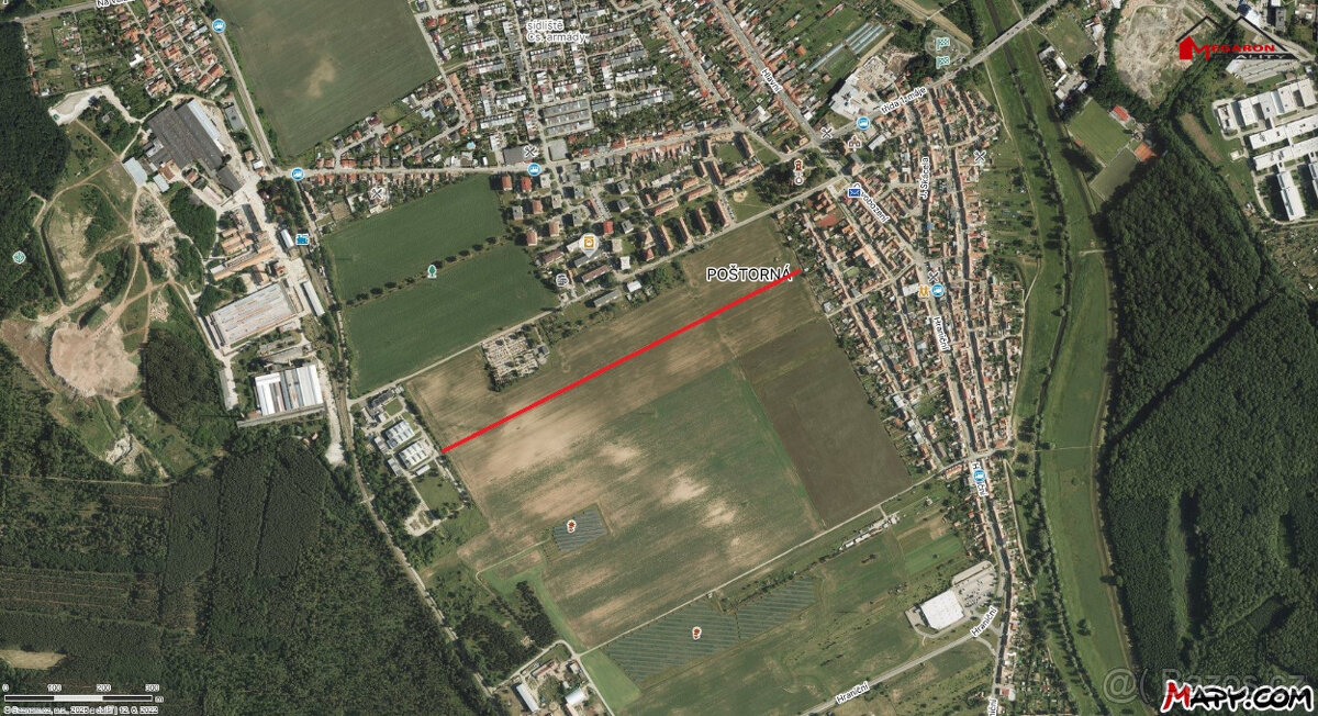 Pozemek 4393 m2, v ÚP z větší části jako plocha bydlení