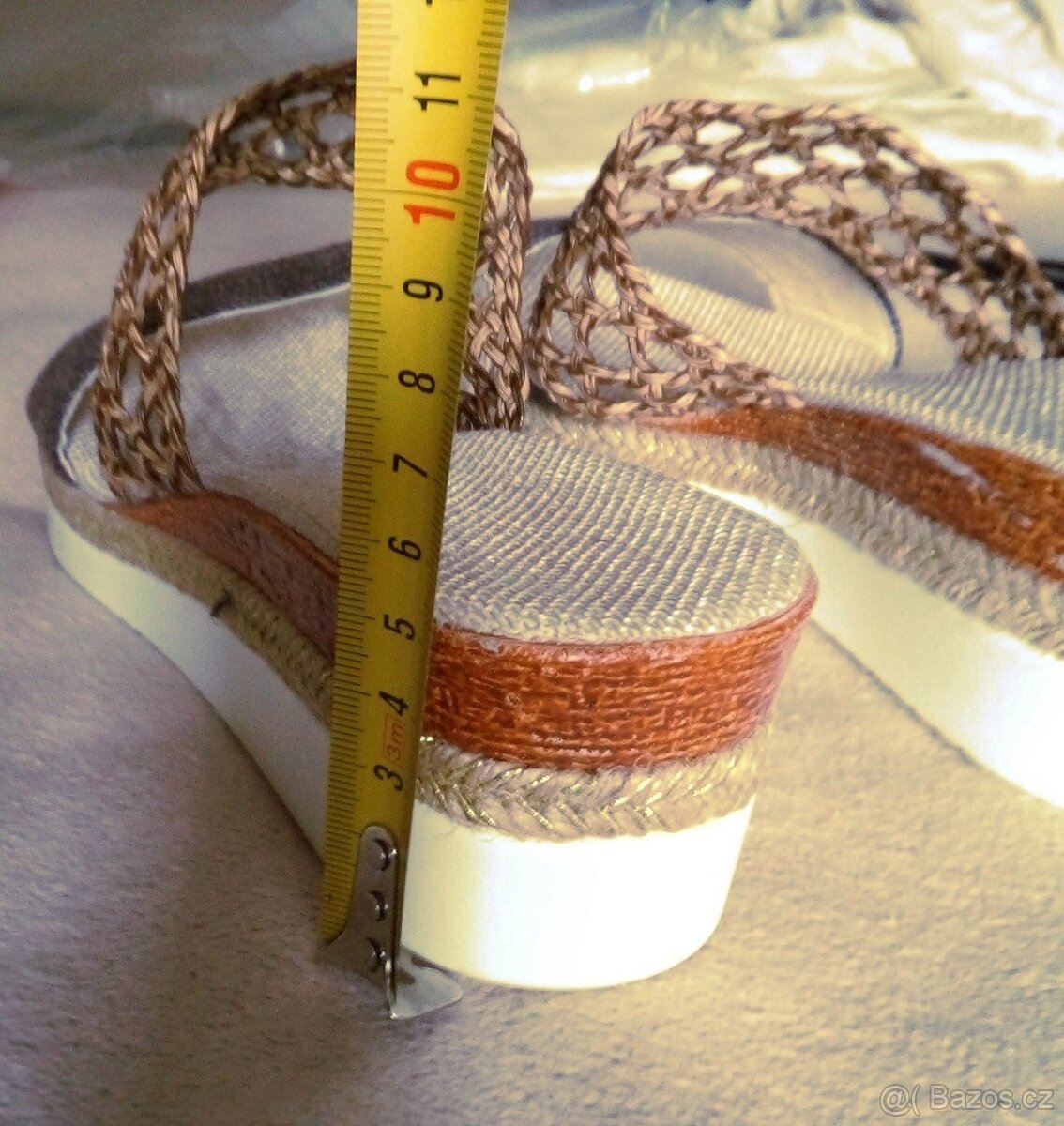 Hnědo-béžovo-bílé pantofle , stélka 26,5 cm, č 41