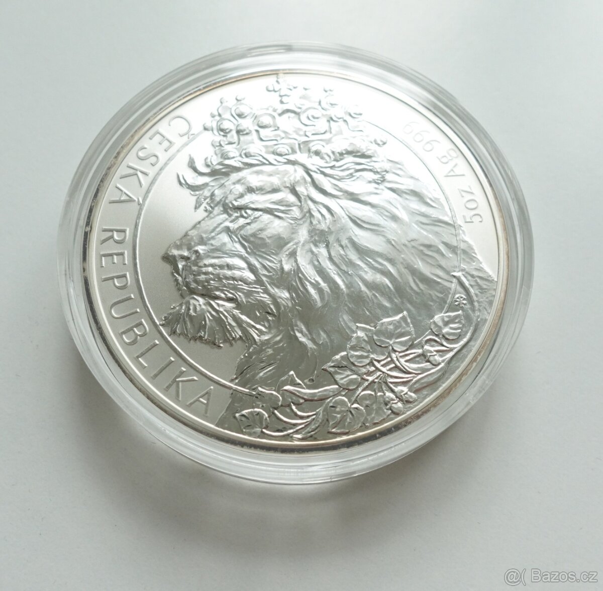stříbrná mince - Český lev 2021 - 5oz reverse proof