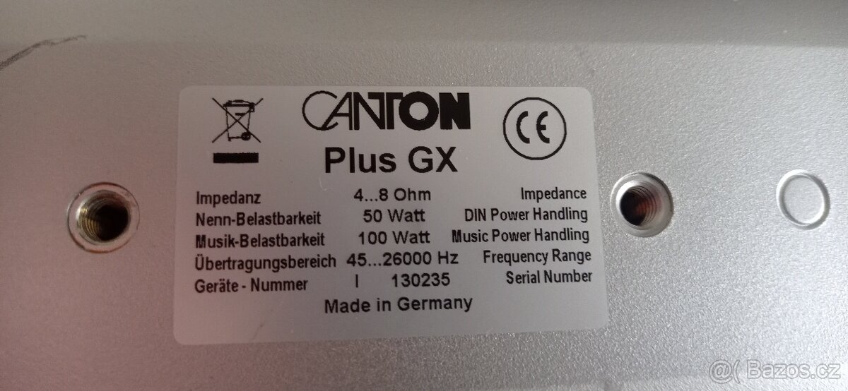 REPRO CANTON PLUS GX 2x satelit plus CENTRALNÍ