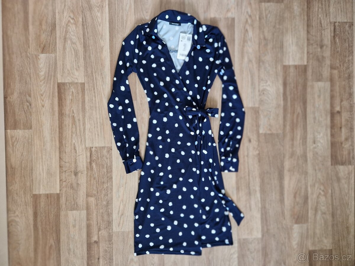 Puntíkované zavinovací šaty, Orsay,  vel. XXS