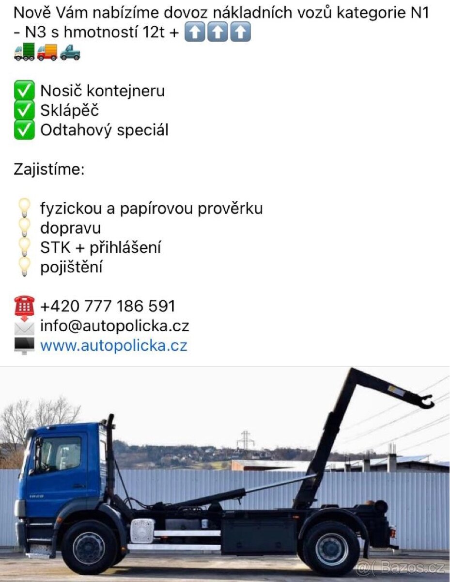 Nosič kontejnerů, sklopka