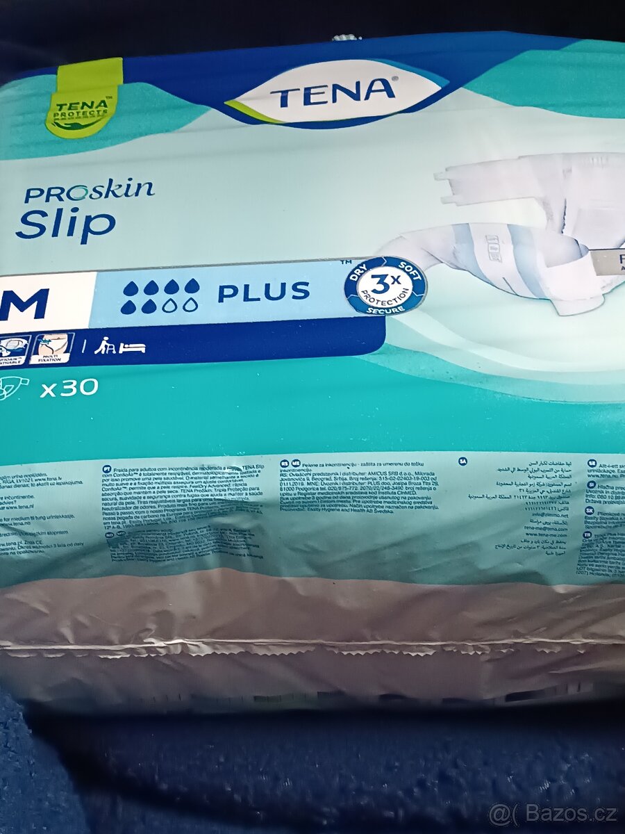 Prodám pleny Tena Proskin Slip Plus vel.M - otevřené balení
