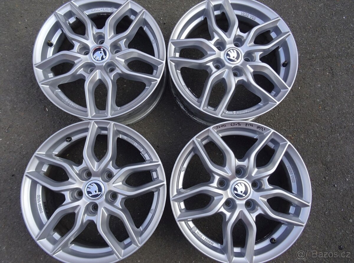Alu disky na Škoda, 16", 5x112, ET 46, šíře 6,5J