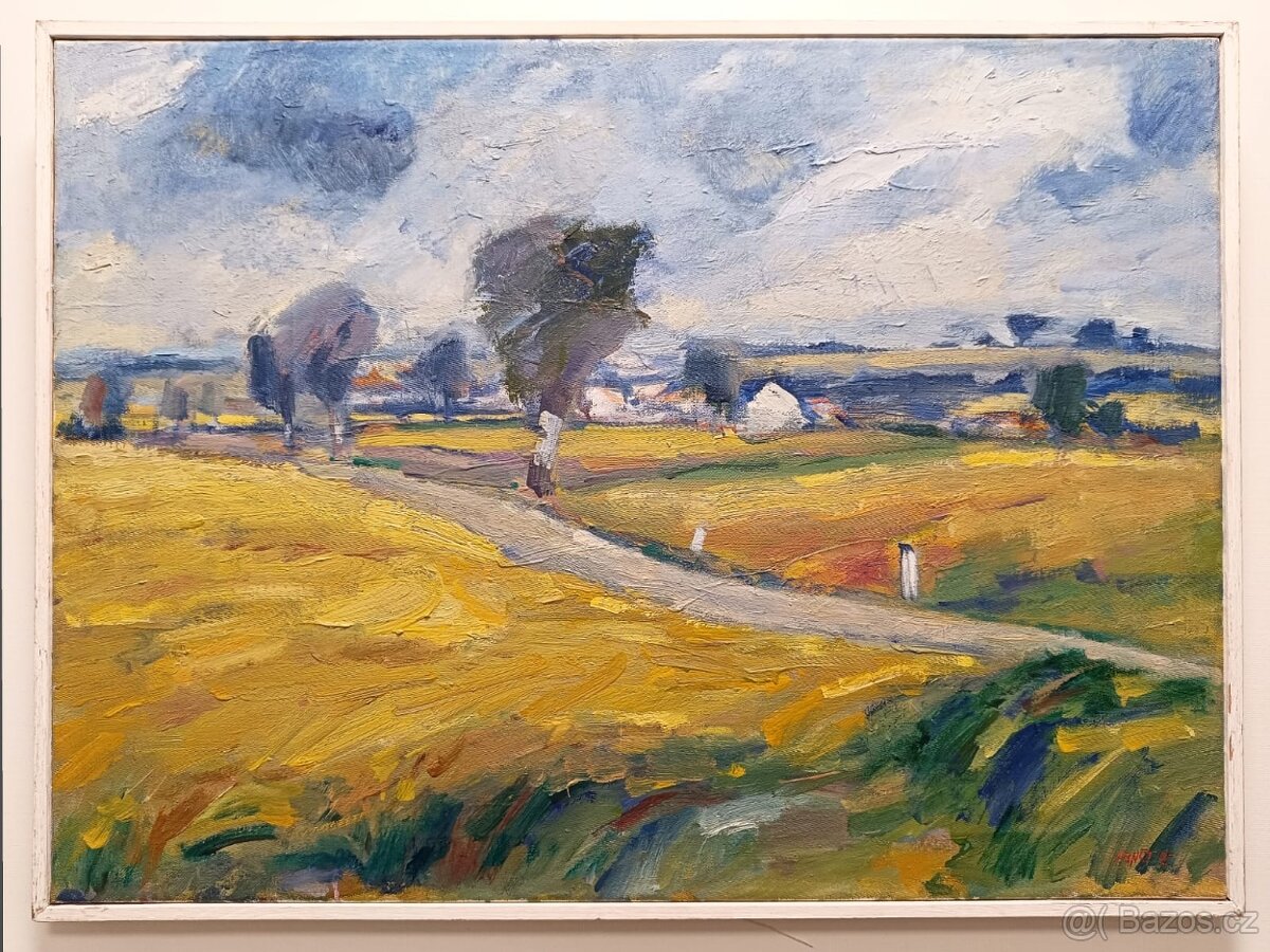 Obraz Jaromír Hynšt, Cestou domů 1995, olej 75x55